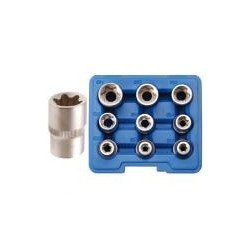 1/2" Hylsysarja E-Torx E10-E24 9-osainen