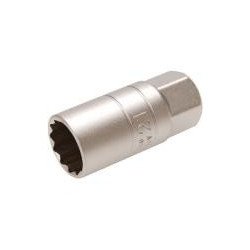 1/2" Spark Plug Socket with Rubber, 21 mm