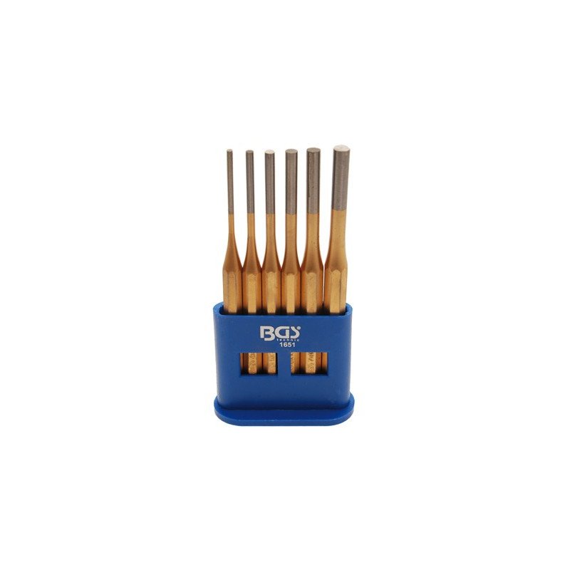 6-piece Parallel Pin Punch Set, 3-8 mm, 150 mm long