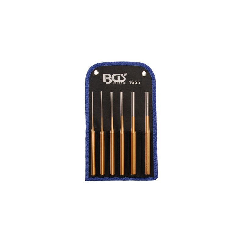 6-piece Parallel Pin Punch Set, 3 - 10 mm, 200 mm