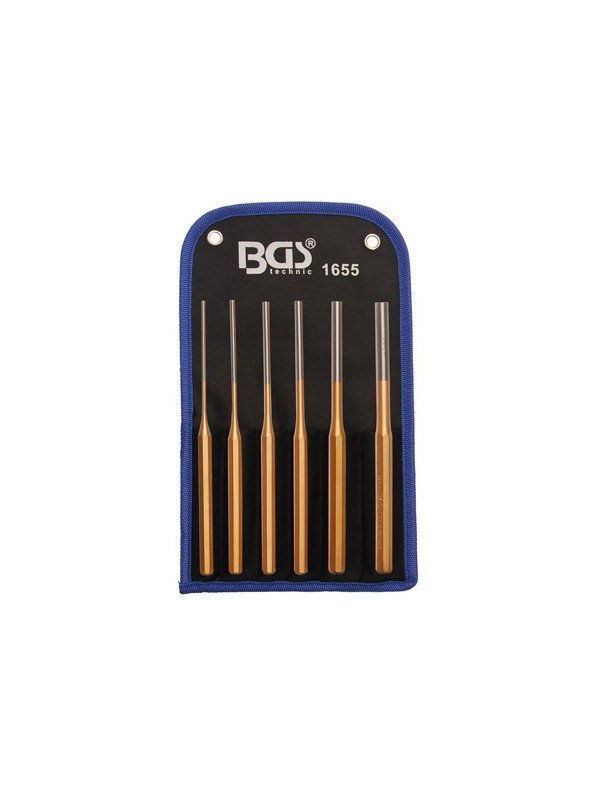 6-piece Parallel Pin Punch Set, 3 - 10 mm, 200 mm