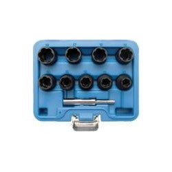 10-piece Special Twist Socket Set, 10-19 mm, 1/2" Drive