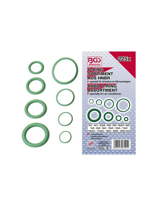 O-rengas sarja HNBR 3-22mm 225-os