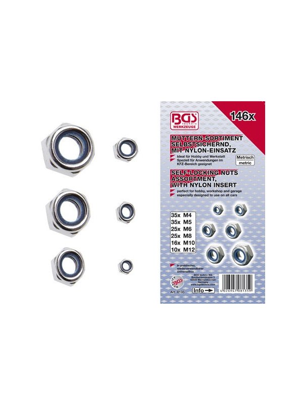 Nylok-mutterisarja 146kpl