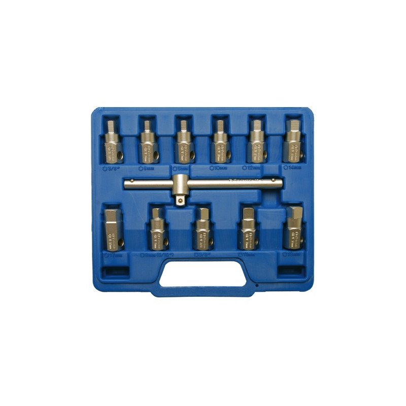 12-piece Universal Drain Plug Key Set
