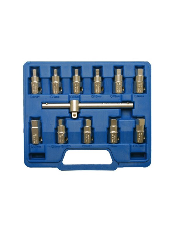 12-piece Universal Drain Plug Key Set