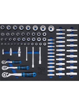 Hylsysarja työkaluvaunuun 1/4 + 3/8 + 1/2"