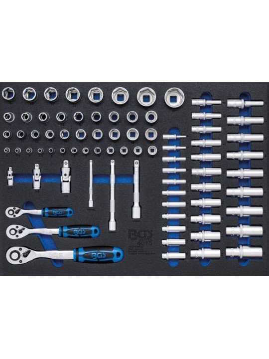 Hylsysarja työkaluvaunuun 1/4 + 3/8 + 1/2"
