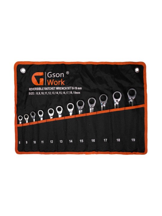 Räikkälenkkisarja suunnanvaihdolla 8-19mm 12-os