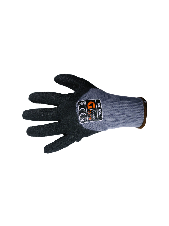 Puuvilla-Polyesterikäsine, lateksipinnoite. Koko 10