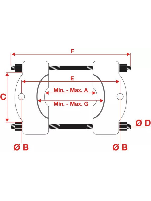 Laakerin ulosvedin, 29 - 168 mm BGS