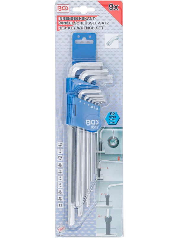 kuusiokolosarja muljotuille pulteille 1.5 - 10 mm BGS