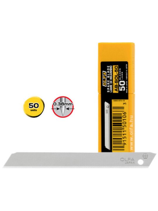 Teräpaketti  9 mm Olfa 20450106 katkouraton 50kpl/pkt